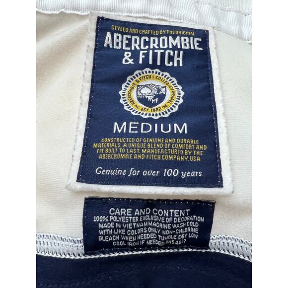 VTG ABERCROMBIE & FITCH Varsity Track Jacket Sz M  A92 Shield Patch Preppy Y2K - Picture 3 of 6